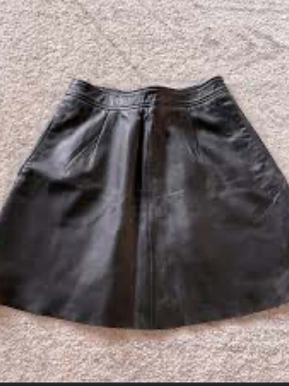 LUCKY BRAND  Black 100 % Leather A-Line Skirt